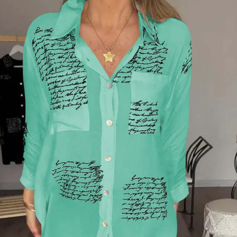 ¡Destaca con Estilo! Camisa de Manga Larga con Estampado de Moda para Mujer