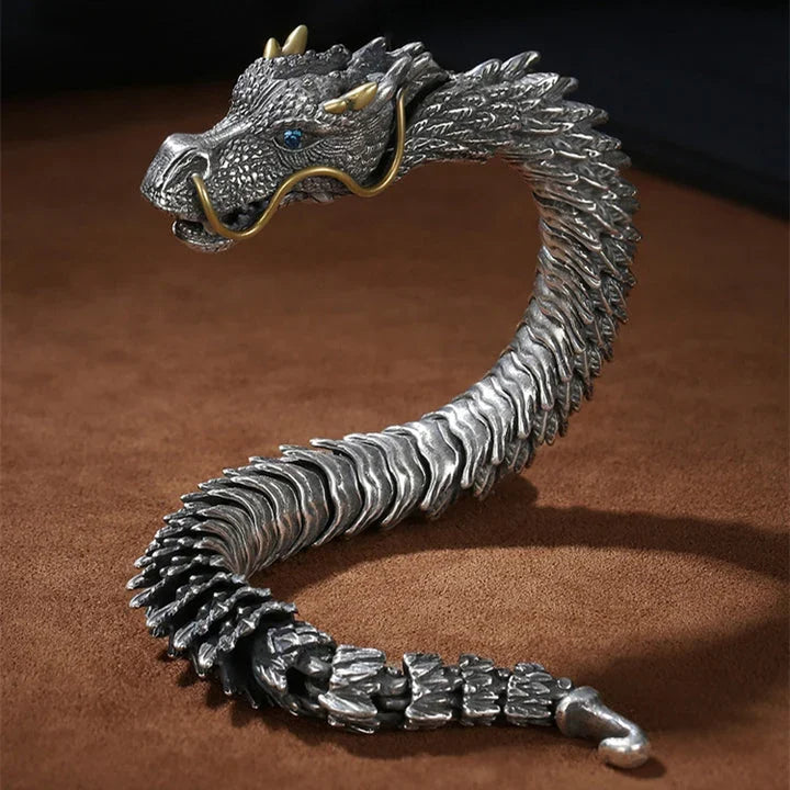 🐉🐍Pulsera de dragón retro hecha a mano para hombre del Año Nuevo del Dragón