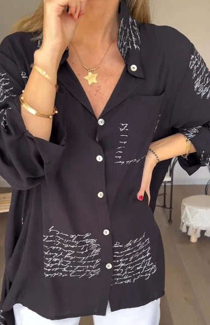 ¡Destaca con Estilo! Camisa de Manga Larga con Estampado de Moda para Mujer