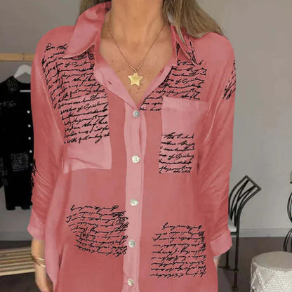¡Destaca con Estilo! Camisa de Manga Larga con Estampado de Moda para Mujer