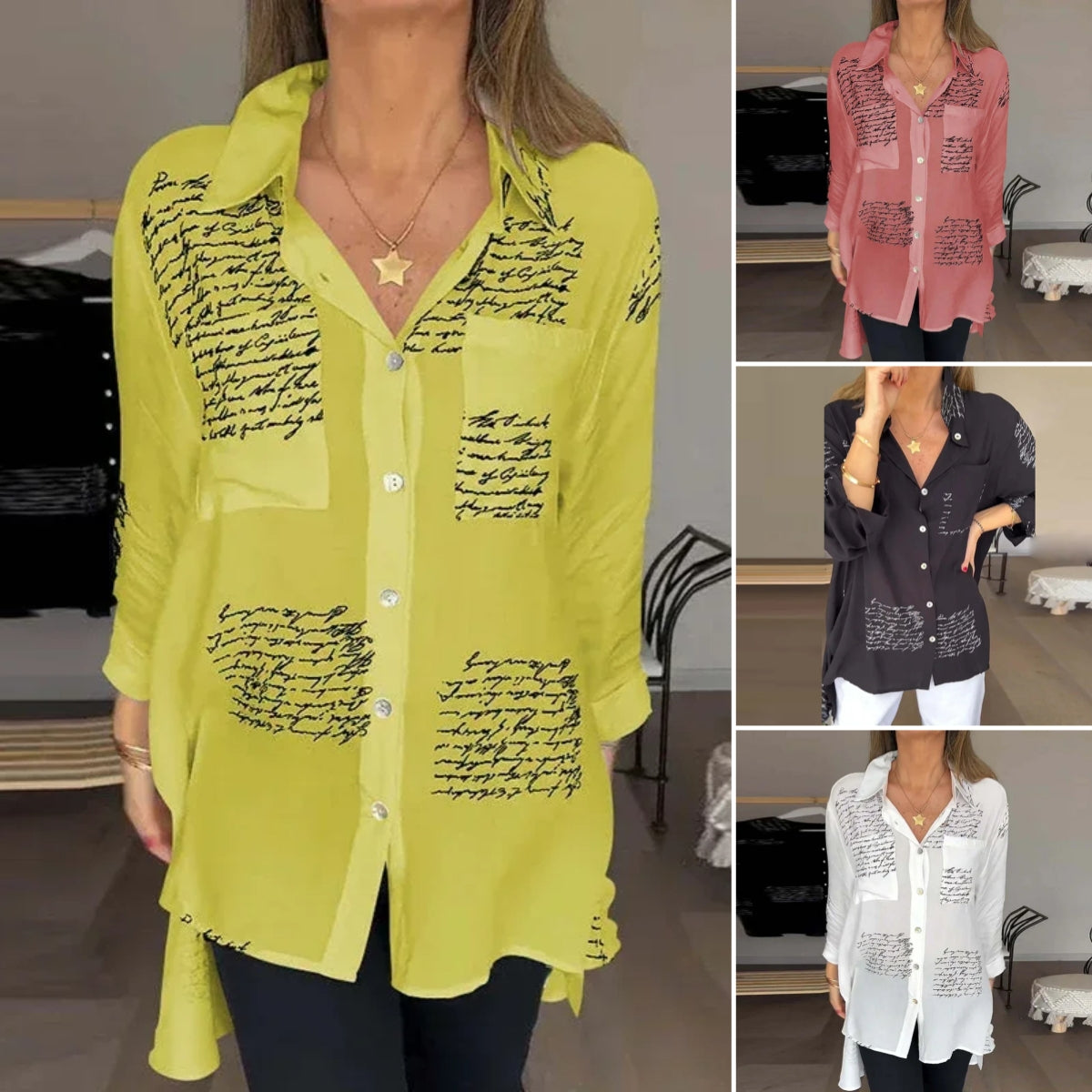 ¡Destaca con Estilo! Camisa de Manga Larga con Estampado de Moda para Mujer