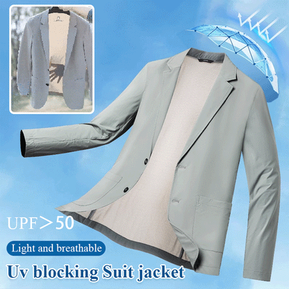 【M-5XL】Chaqueta de negocios de verano para hombre, seda helada, transpirable