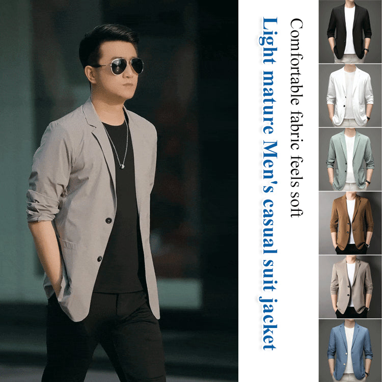 【M-5XL】Chaqueta de negocios de verano para hombre, seda helada, transpirable