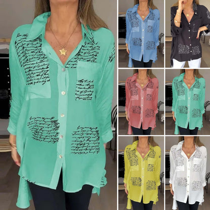 ¡Destaca con Estilo! Camisa de Manga Larga con Estampado de Moda para Mujer