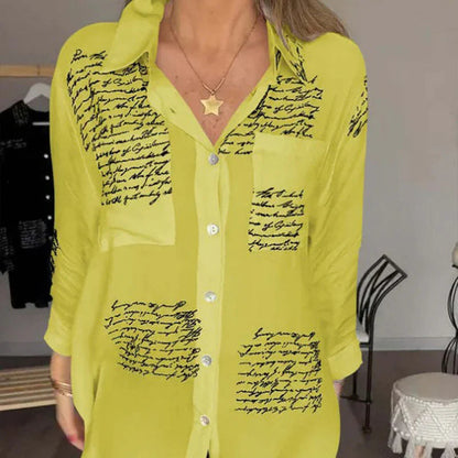 ¡Destaca con Estilo! Camisa de Manga Larga con Estampado de Moda para Mujer