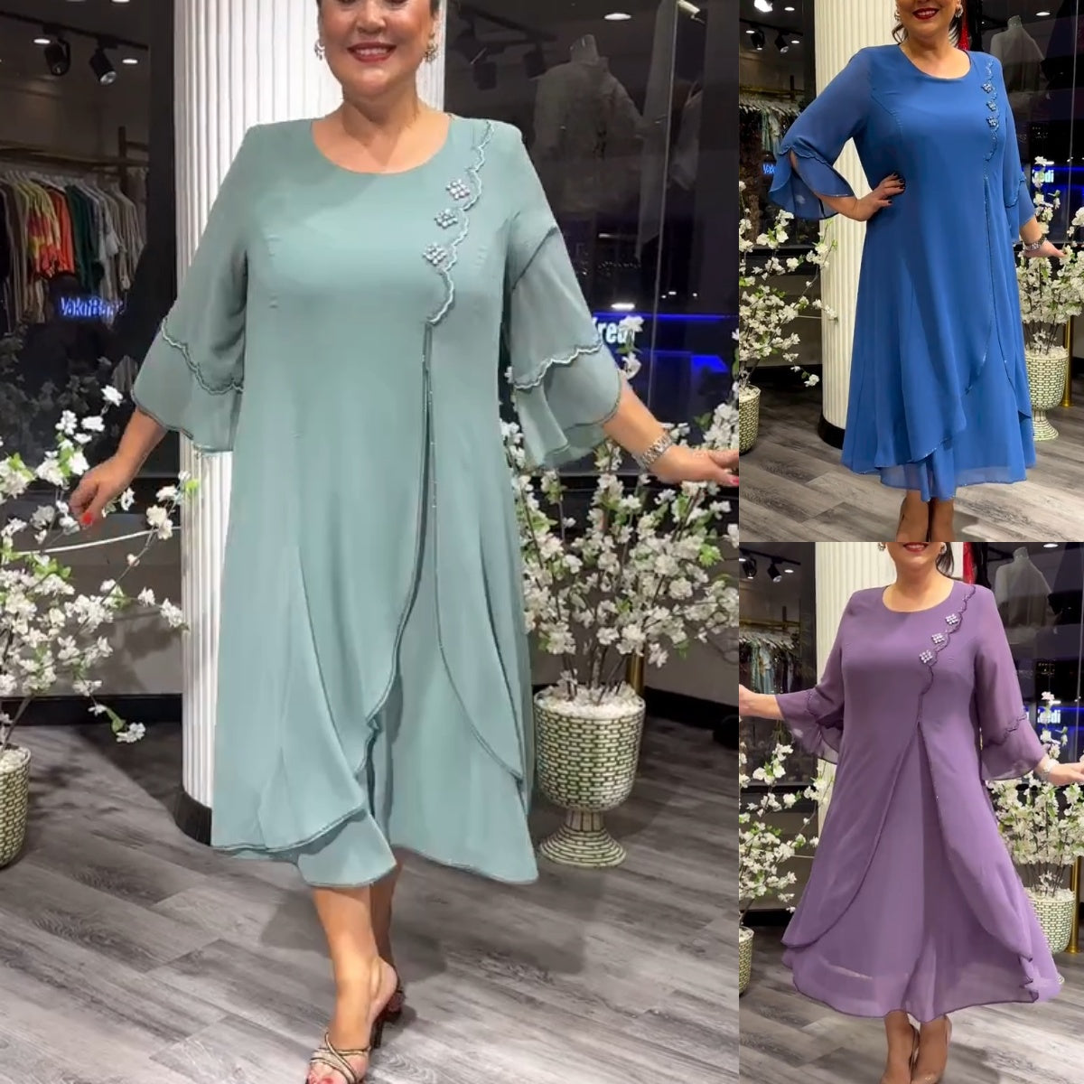 【S-5XL】❤️2024 Nuevos vestidos de gasa de alta calidad