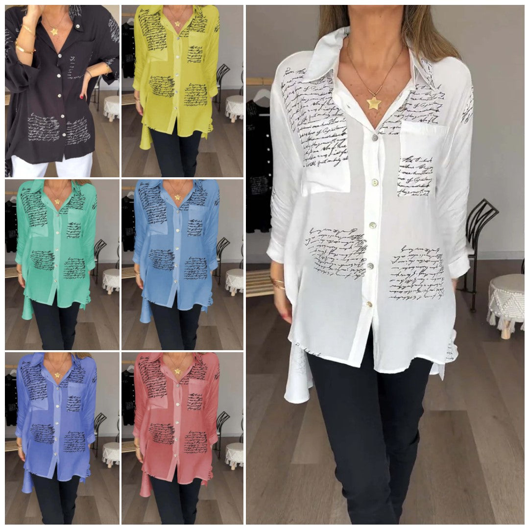 ¡Destaca con Estilo! Camisa de Manga Larga con Estampado de Moda para Mujer